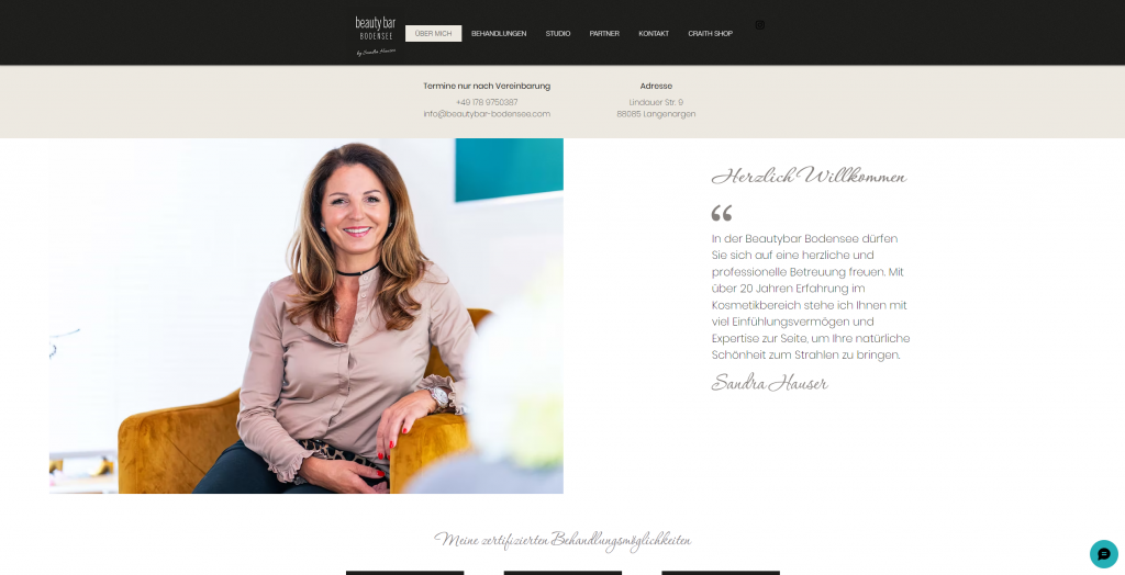 Website Beautybar Bodensee